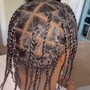 Men box or triangle part braids or twists