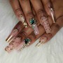 Rock star nails with stones & charm