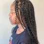 Feed in braids with knot less in the back