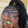 Feed in braids with crochet