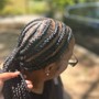 Short knotless Braids (smedium) With Curly Ends