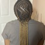 Large Ghana Braids with Knotless in Back