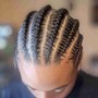 Straight back cornrows 10 per braid