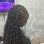 Half Cornrows/half single knotless