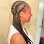 Knotless braids with heart stitch design