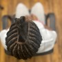 Cornrows:  natural hair ( unisex no hair added)