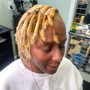 Bleach and Tone locs & retwist (double process loc color service)