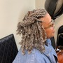 Bleach and Tone locs & retwist (double process loc color service)