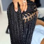 2-4 stitch cornrows (No Extensions)