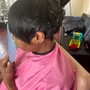 Silk press ponytail