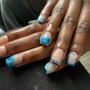 Back to school medium acrylic nails