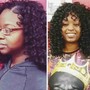 Silk Press on Natural Hair with shampoo and conditioner