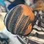 Men stitch braids (6 to 8 cornrows)