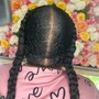 Girls Large Knotless Braids