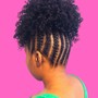 Cornrow Updo (Natural Hair With Added Ponytail)