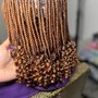 Medium large knotless braids