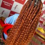 Medium large knotless braids