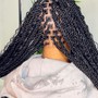 Medium large knotless braids