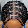 6-8 Cornrows w/ Curl Crochet Hair