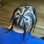 Man bun Braids with design