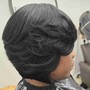 Updo on relaxed hair