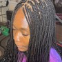 Knotless, short braids with human hair