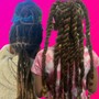 Braids Over Locs, locs w/ extensions