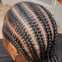 Stitch Braids straight back (2 braids )