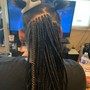 Big / feedin cornrow pony tail w/design parts