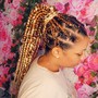 Large knotless Braids mid back