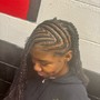 Half cornrow half knotless- hair included with natural colors 1b,1,2 &4