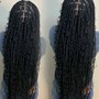 Half Knotless, bundles Sewed in Back