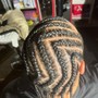 Knotless Individual Braids with feed in cornrows