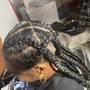 Knotless Individual Braids with feed in cornrows