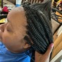 Big / feedin cornrow pony tail w/design parts