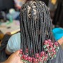 Kid's Knotless Braids w/beads. (12  and under)