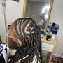 Medium large knotless braids