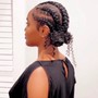 2 Cornrows with weave