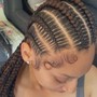 2 stitch braids with quickweave in back