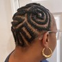 Woman Cornrows w/ design (natural hair)