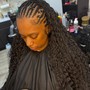 Jumbo Box Braids with curls