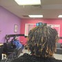 Men Invisible Locs with Extensions Ear length