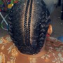 Stitch or Feed In  Braids (7-10)