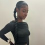 Sleek ponytail w/ feed in braid