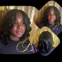 Messy pin curled Ponytail w/ bangs