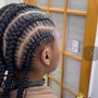 Half half cornrows/ Half individuals -Medium Mid Back