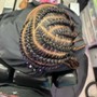 Large Feed-In Cornrow Ponytail