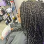 Half up and half down (Crochet Braids)- Feed in Cornrows /Crochet Braids in Back