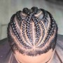 Small Braids Between Feed In Braids