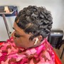 Short pincurl hairstyle